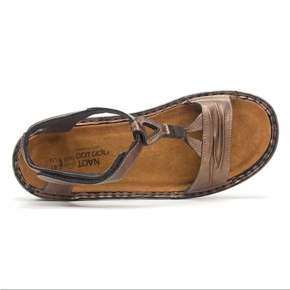 Sz10 (euro 41) Naot Cymbal Gladiator Sandal in Antique Gold GUC - Picture 3 of 16